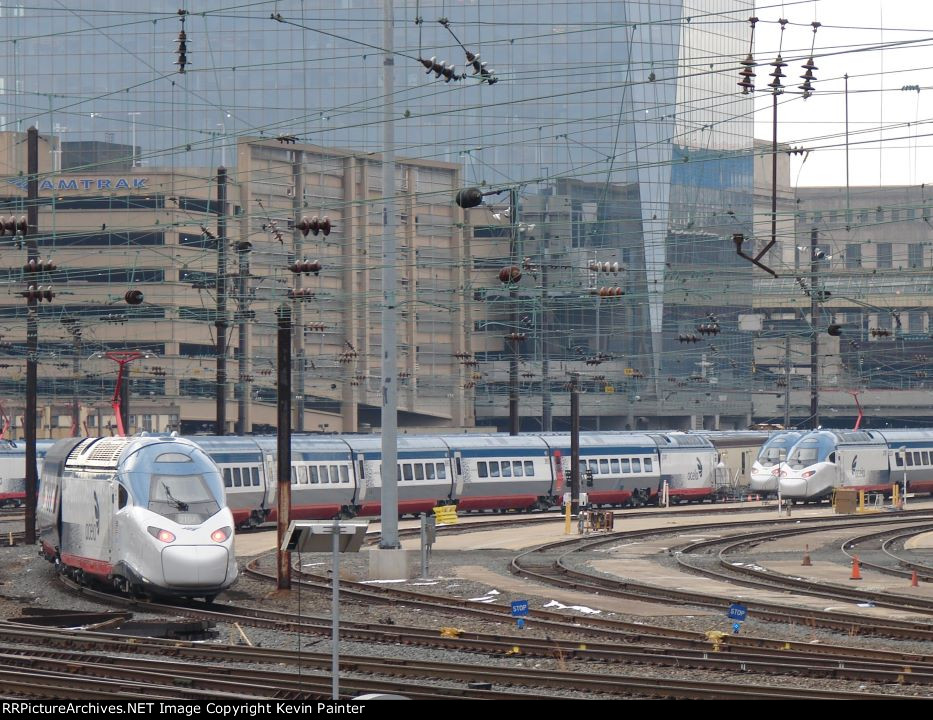 Electric trains in waiting